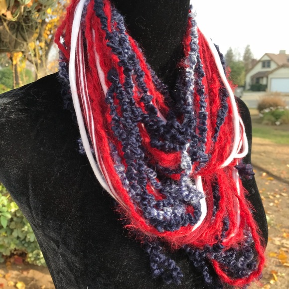 Multi textured knotted strands infinity scarf - Picture 5 of 5
